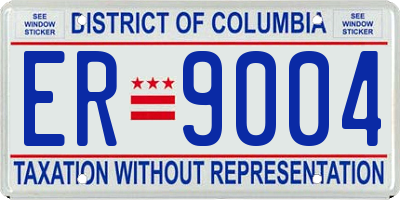 DC license plate ER9004