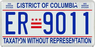 DC license plate ER9011