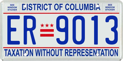 DC license plate ER9013