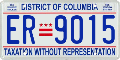 DC license plate ER9015