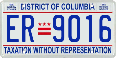 DC license plate ER9016