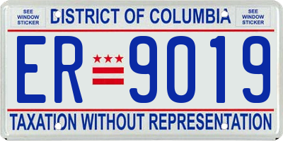 DC license plate ER9019