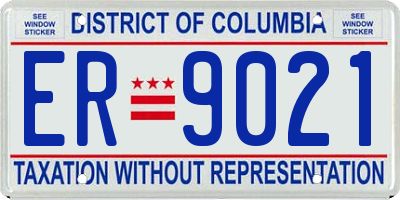 DC license plate ER9021