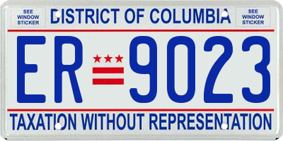 DC license plate ER9023