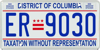 DC license plate ER9030