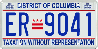 DC license plate ER9041
