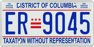 DC license plate ER9045