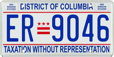 DC license plate ER9046
