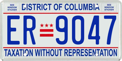 DC license plate ER9047