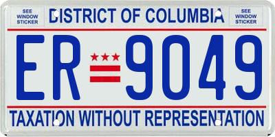 DC license plate ER9049