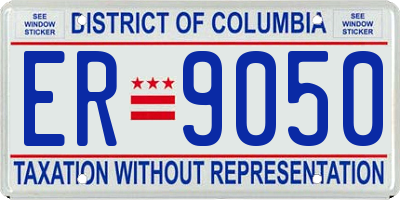 DC license plate ER9050