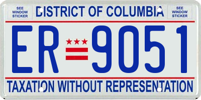 DC license plate ER9051