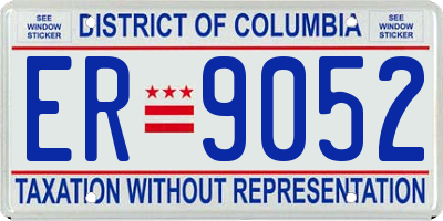 DC license plate ER9052