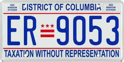 DC license plate ER9053