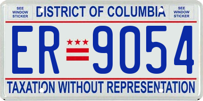 DC license plate ER9054