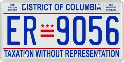DC license plate ER9056