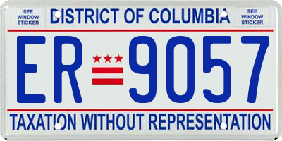 DC license plate ER9057