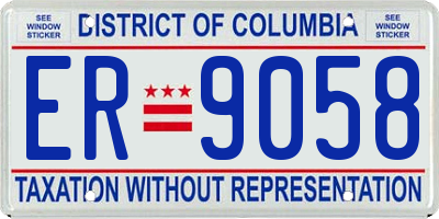 DC license plate ER9058