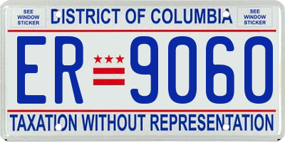 DC license plate ER9060