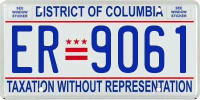 DC license plate ER9061