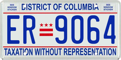 DC license plate ER9064