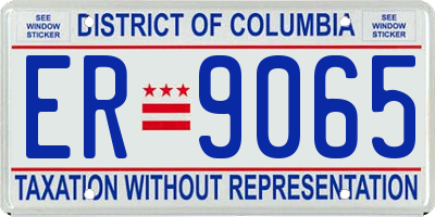 DC license plate ER9065