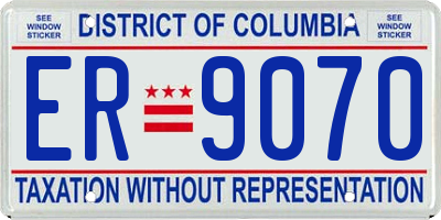 DC license plate ER9070