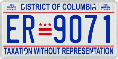 DC license plate ER9071