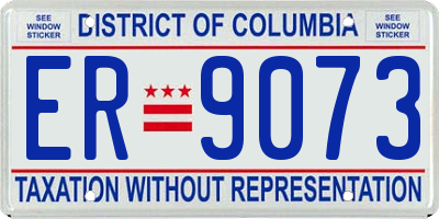 DC license plate ER9073