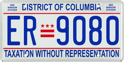 DC license plate ER9080