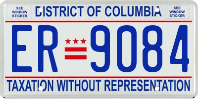 DC license plate ER9084