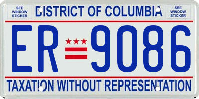 DC license plate ER9086