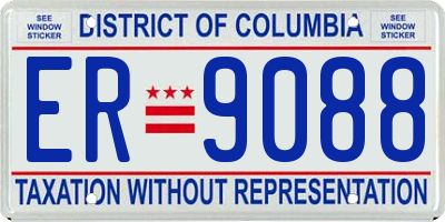 DC license plate ER9088