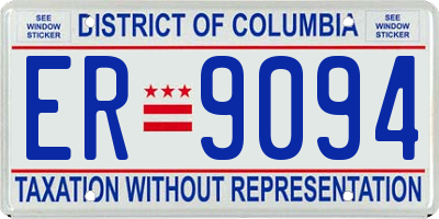 DC license plate ER9094
