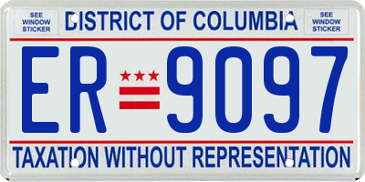 DC license plate ER9097