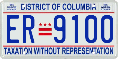 DC license plate ER9100