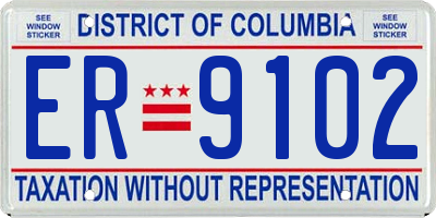 DC license plate ER9102