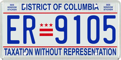 DC license plate ER9105