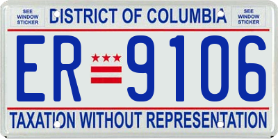 DC license plate ER9106