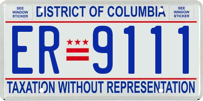 DC license plate ER9111