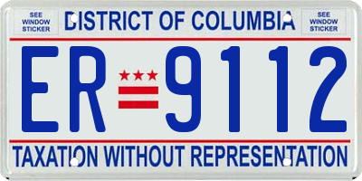 DC license plate ER9112