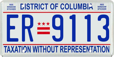 DC license plate ER9113