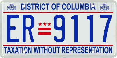 DC license plate ER9117