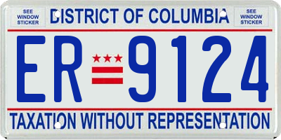 DC license plate ER9124