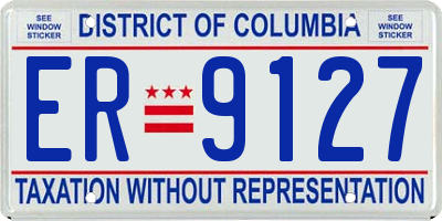 DC license plate ER9127