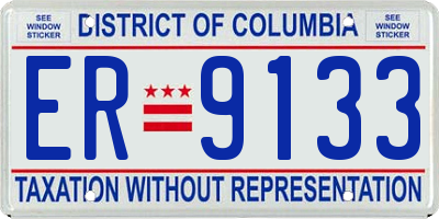 DC license plate ER9133