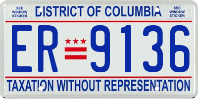 DC license plate ER9136