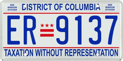 DC license plate ER9137