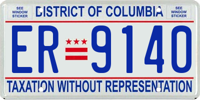 DC license plate ER9140