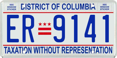 DC license plate ER9141